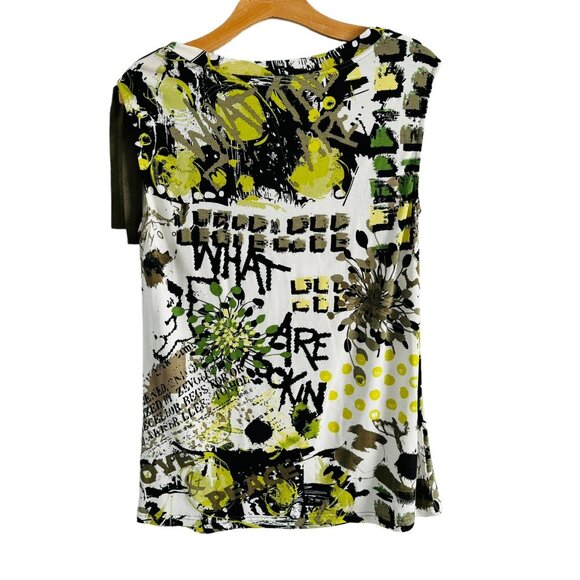 Lynn Ritchie Silver Blouse Size Small Green Multi Stretch Women Blouse. NWT - Picture 3 of 12